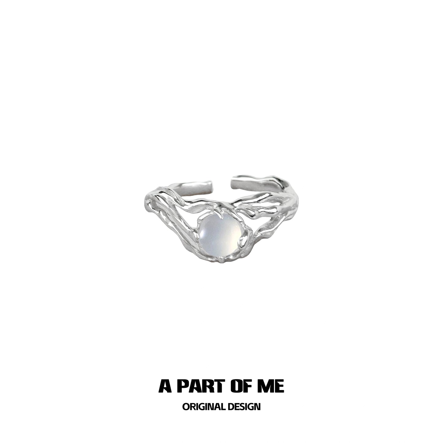 A PART OF ME agate textured ring with a unique organic design and captivating finish