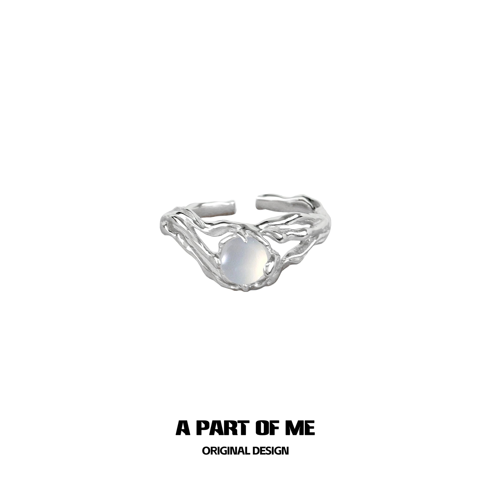 A PART OF ME agate textured ring with a unique organic design and captivating finish