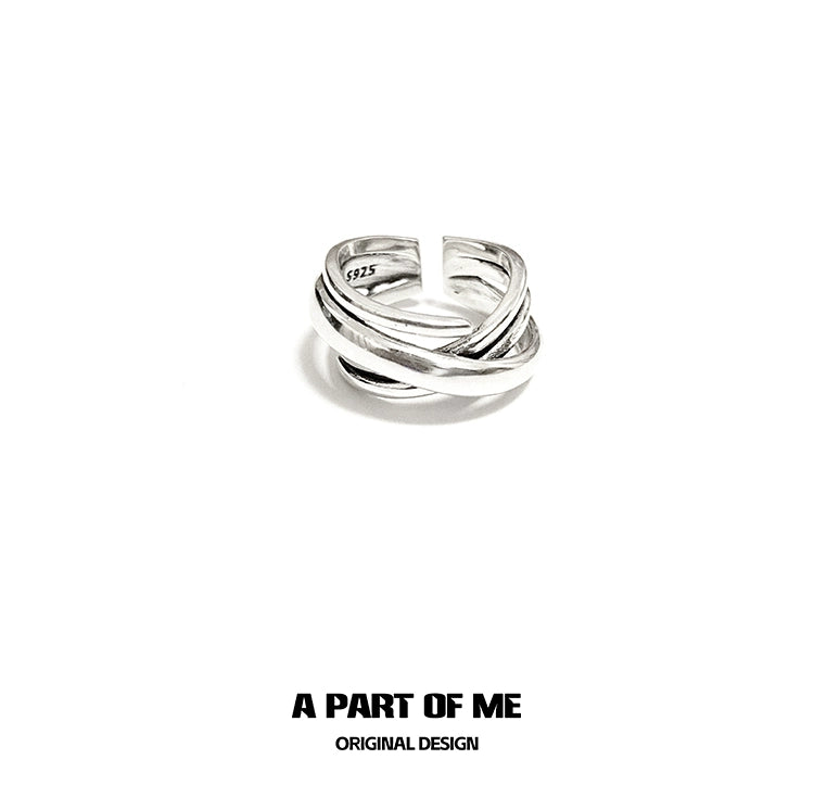 Stylish bandage wrap punk ring in silver for a trendy statement accessory
