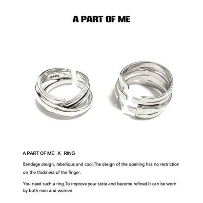 A PART OF ME bandage wrap punk ring with a unique design suitable for all finger sizes