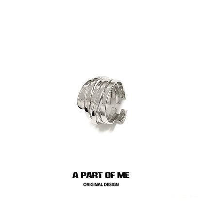 Stylish bandage wrap punk ring in silver with a unique textured design for edgy fashion lovers