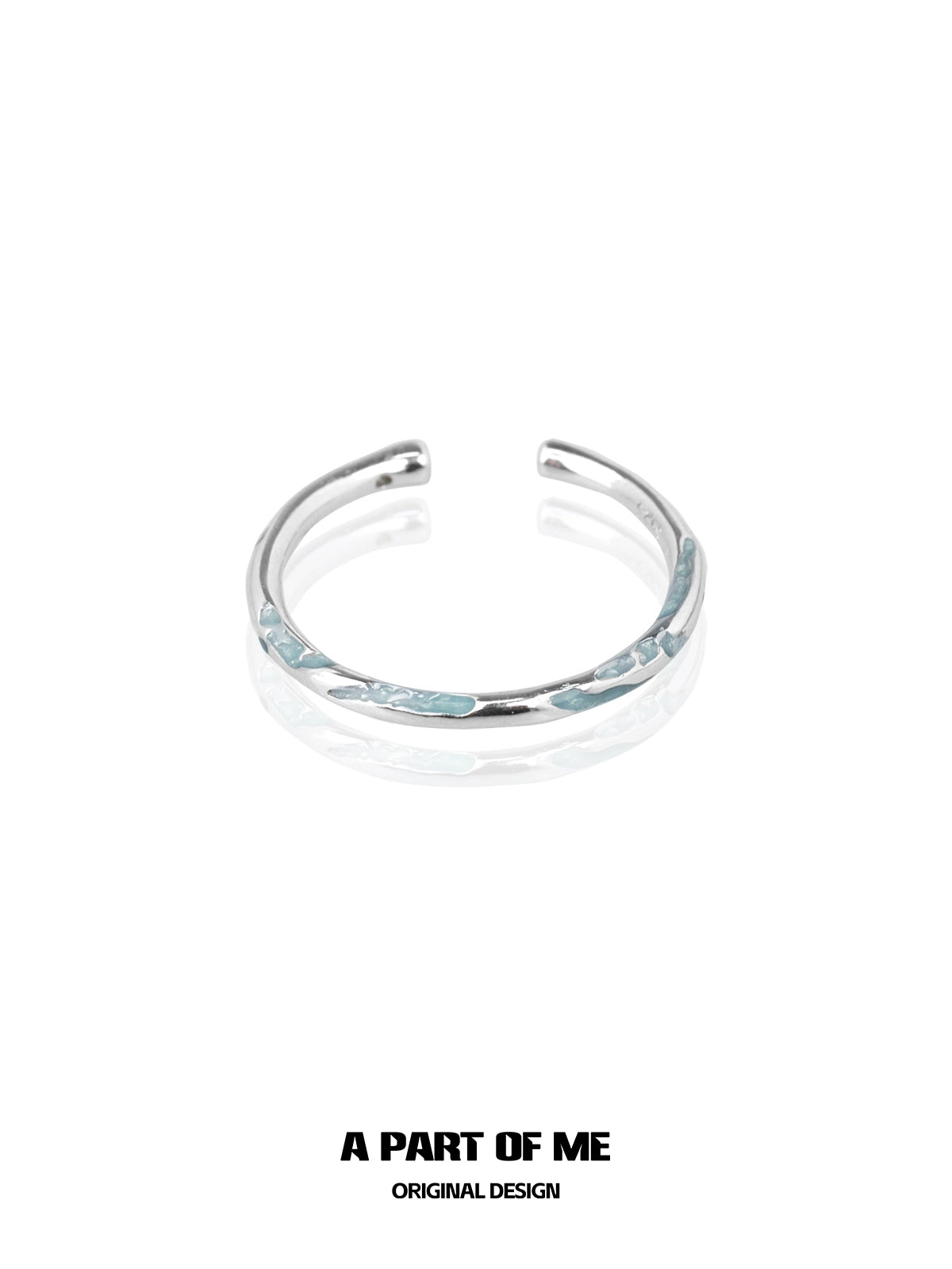 A PART OF ME Blue Minimalist Ring with Sleek Design and Subtle Texture for Everyday Wear