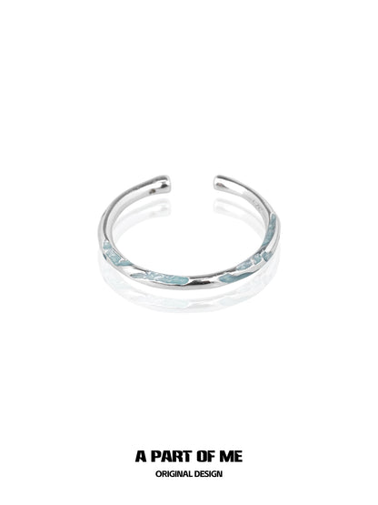A PART OF ME Blue Minimalist Ring with Sleek Design and Subtle Texture for Everyday Wear