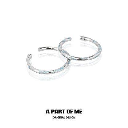 A PART OF ME Blue Minimalist Ring with a Sleek Design and Silver Finish