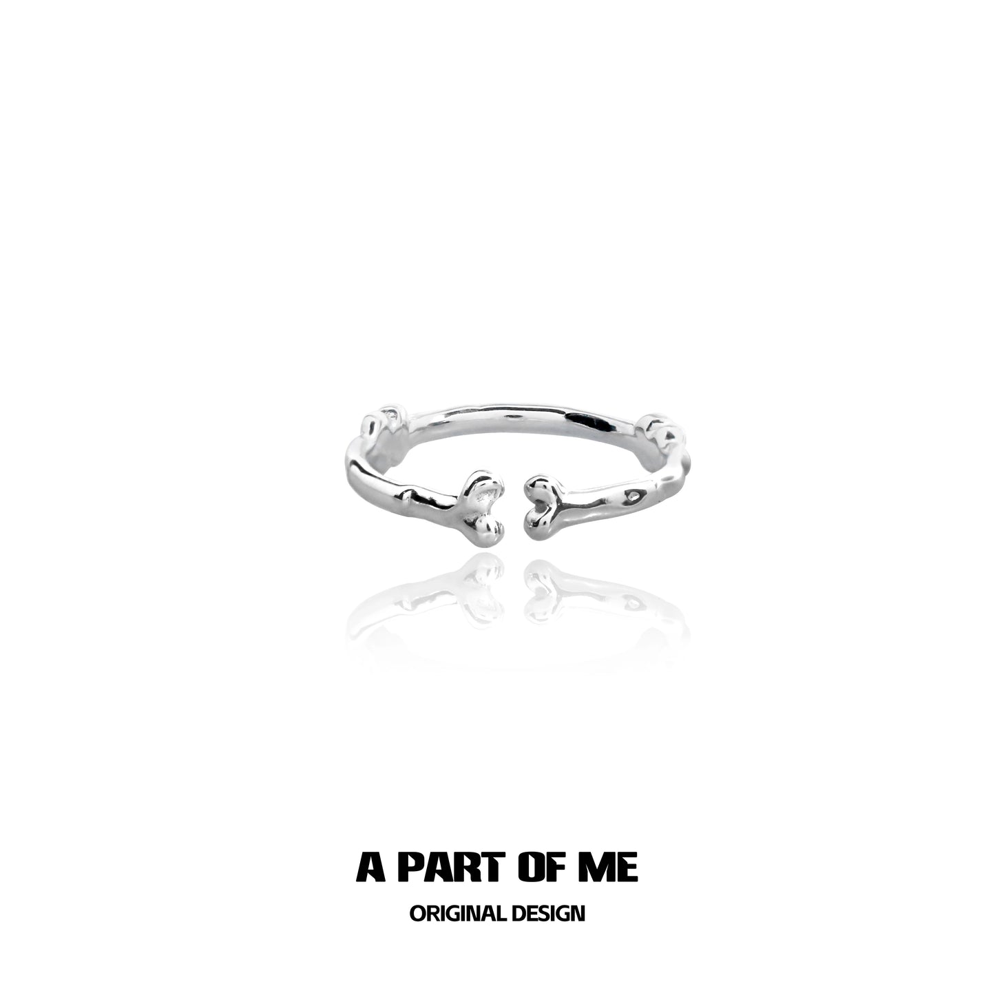Silver bone ring gothic jewelry with an original design from A PART OF ME