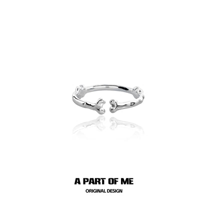 Silver bone ring gothic jewelry with an original design from A PART OF ME