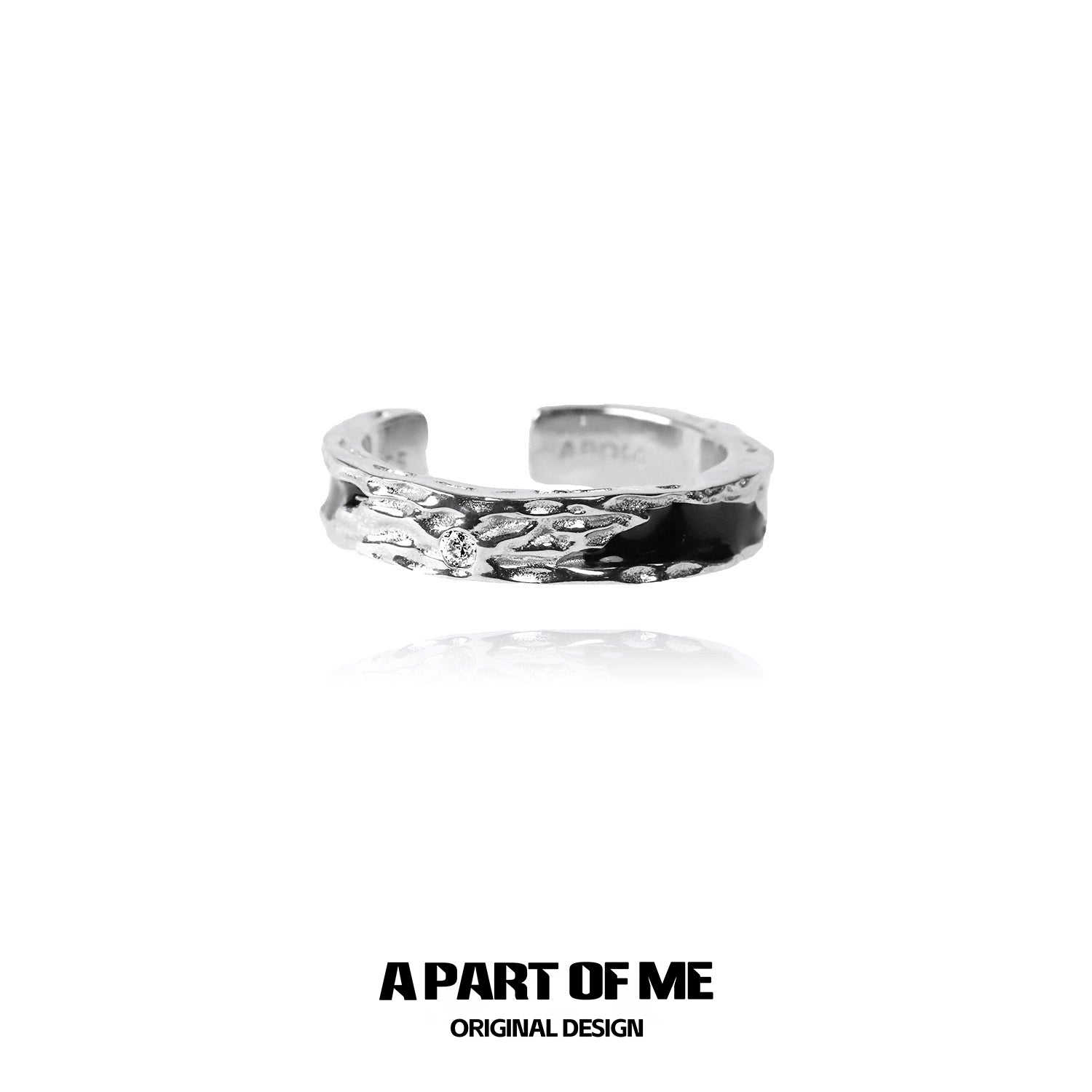 A PART OF ME Dark Hills Ring featuring a textured silver design, elegant and unique for stylish accessories