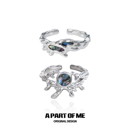 Unique A PART OF ME deep sea jellyfish ring in silver with a colorful gemstone detail