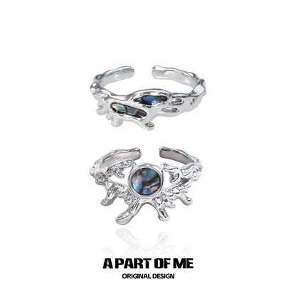 Sterling silver deep sea jellyfish ring featuring a colorful gemstone for a unique ocean-inspired accessory