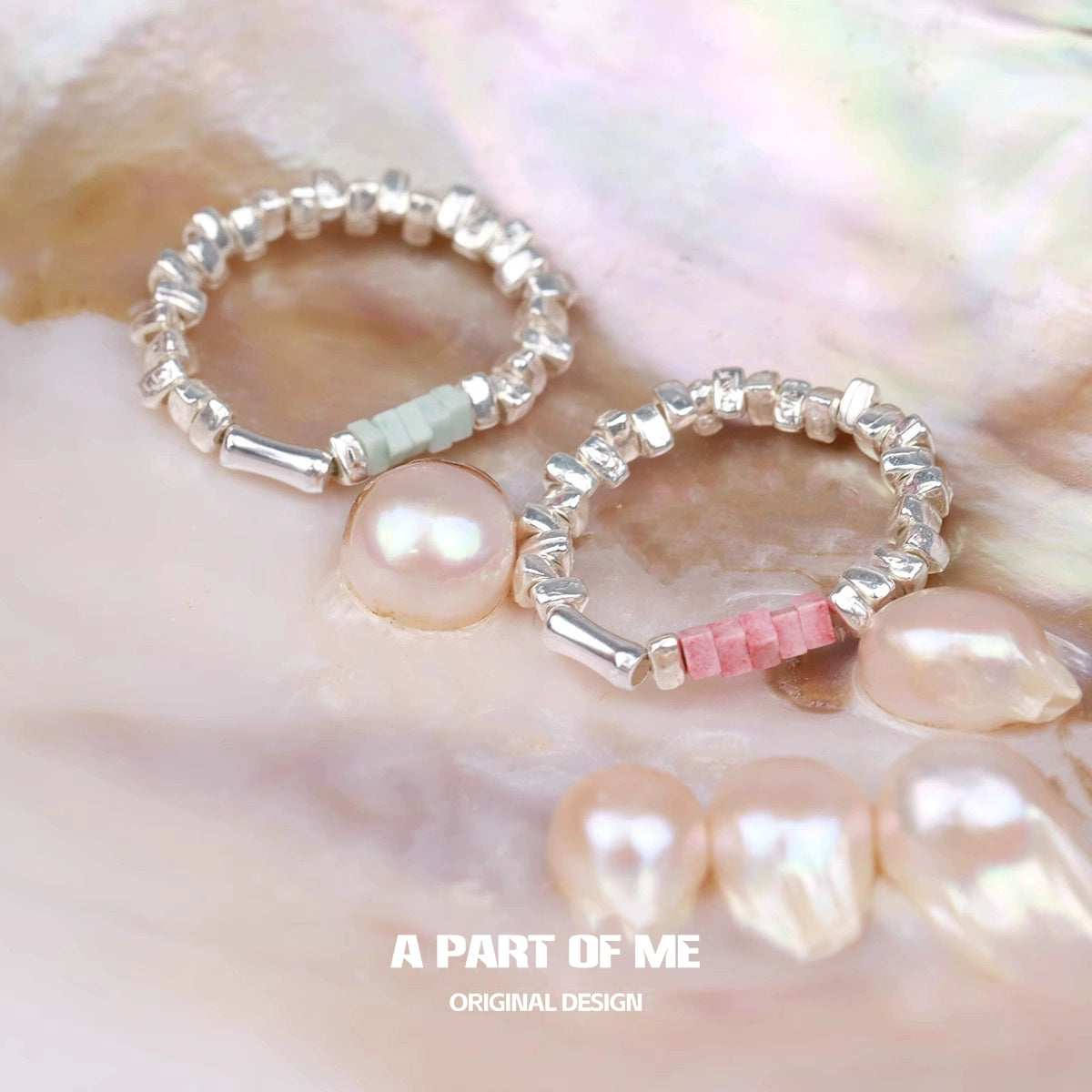 Dopamine ring set featuring colorful beads, designed for stylish and meaningful jewelry wear