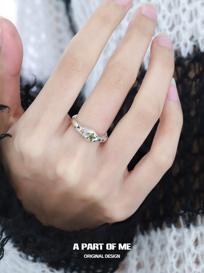 A PART OF ME Dreamy Star Ring in Silver with Sparkling Star Accents for Elegant Style