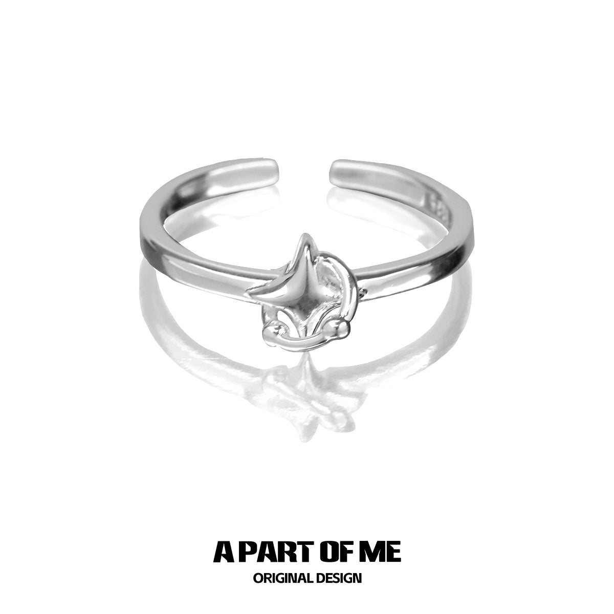 Silver A PART OF ME Galaxy Star Ring featuring a unique star design for stylish accessories