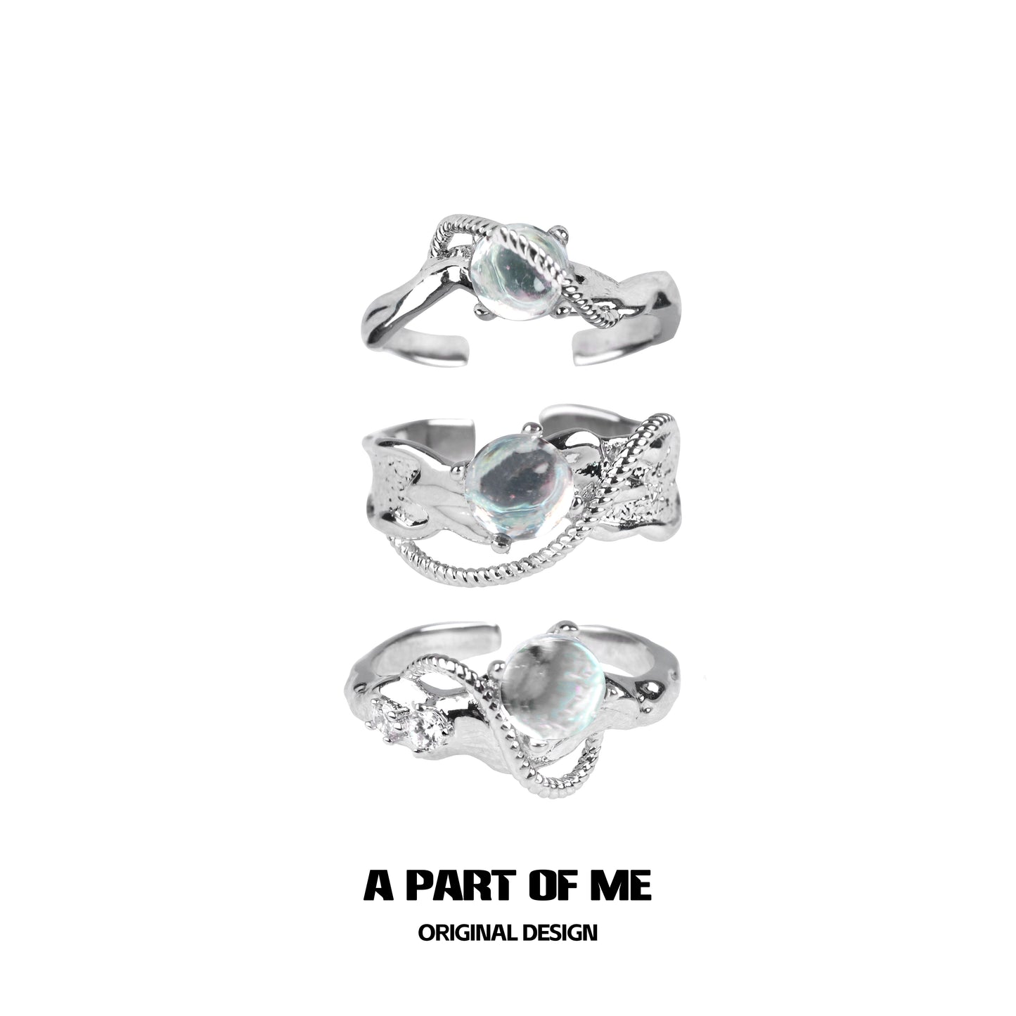 A PART OF ME Mermaid Moonstone Ring with intricate design and shimmering stone