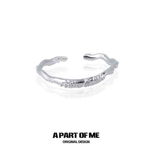 Minimalist lunar texture ring by A PART OF ME with a unique design and polished finish
