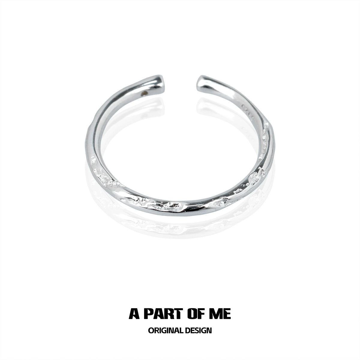 Stylish A PART OF ME minimalist stack rings in silver featuring a sleek, modern design.