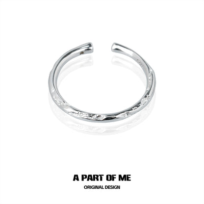 Stylish A PART OF ME minimalist stack rings in silver featuring a sleek, modern design.