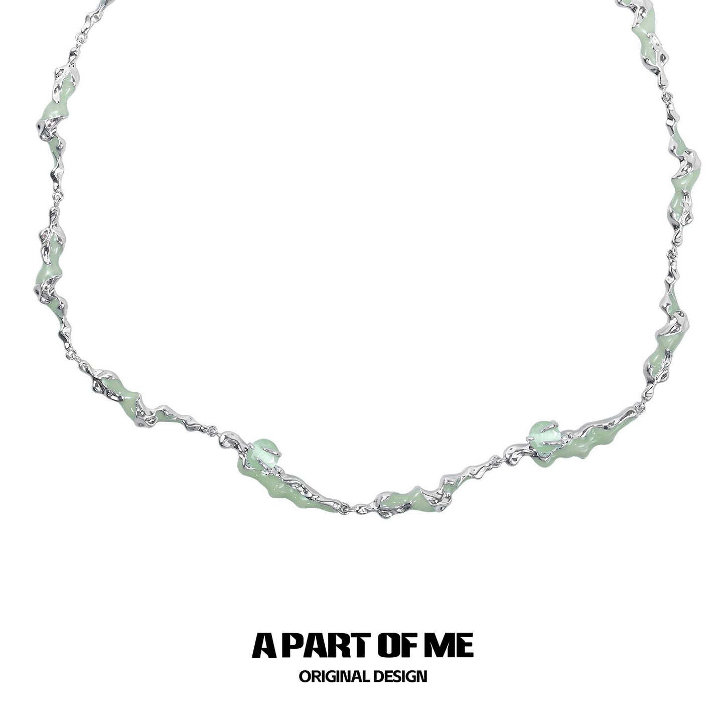 A PART OF ME Opal Anchor Necklace with Unique Shimmering Design and Adjustable Chain