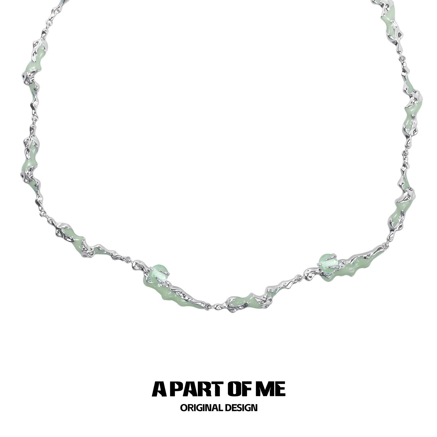 A PART OF ME Opal Anchor Necklace with Unique Shimmering Design and Adjustable Chain