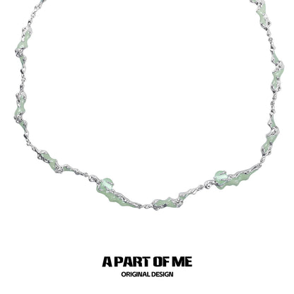 A PART OF ME Opal Anchor Necklace with Unique Shimmering Design and Adjustable Chain