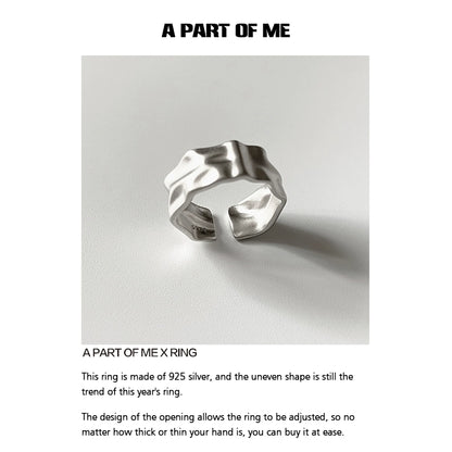 A PART OF ME orchid texture punk ring in 925 silver with an adjustable design for a perfect fit