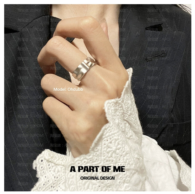 Stylish A PART OF ME orchid texture punk ring showcased on a hand with lace detail