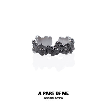 A PART OF ME Rock Band Ring for Men in Silver Tone with Intricate Skull Design