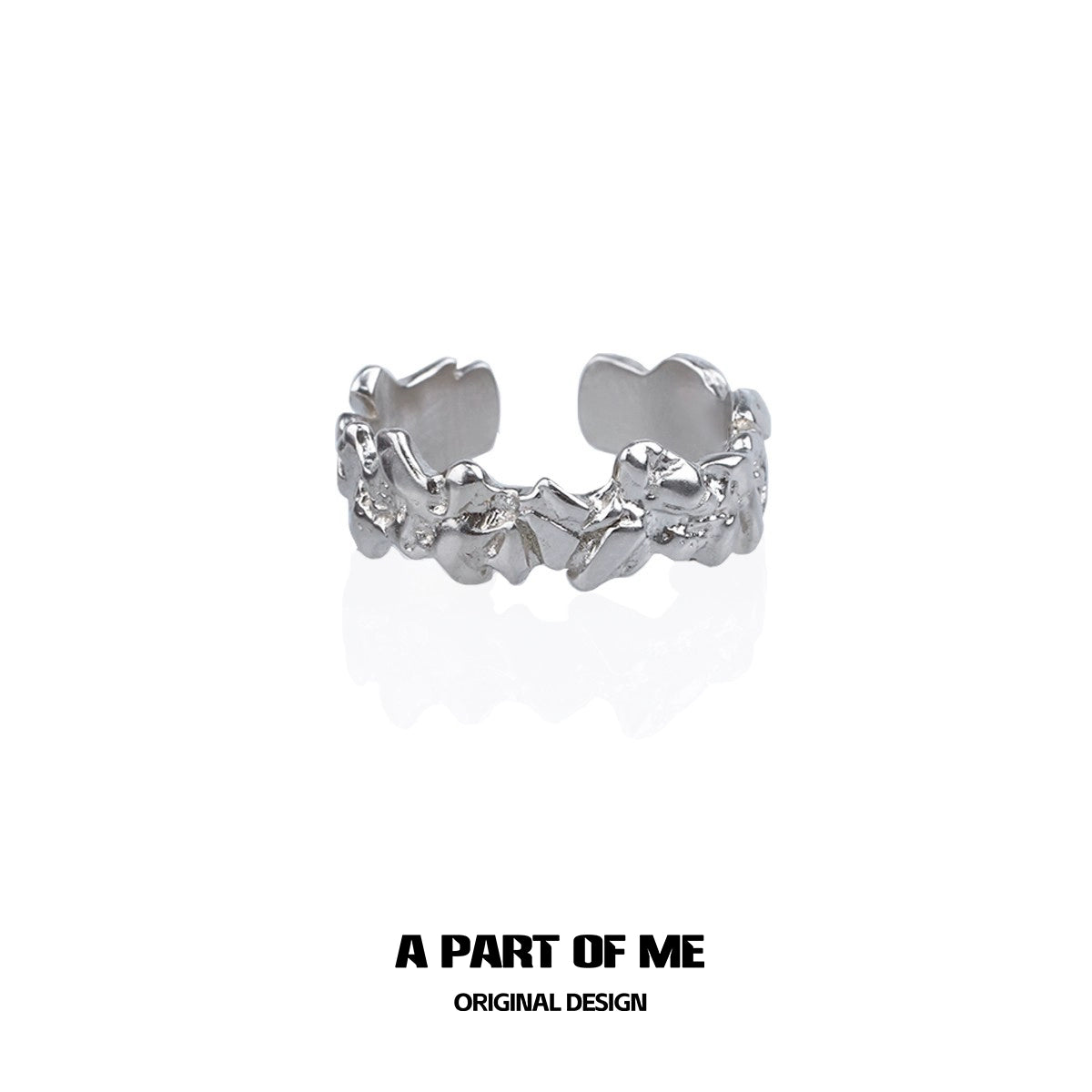 A Part of Me rock band ring for men featuring a unique sculpted design in silver