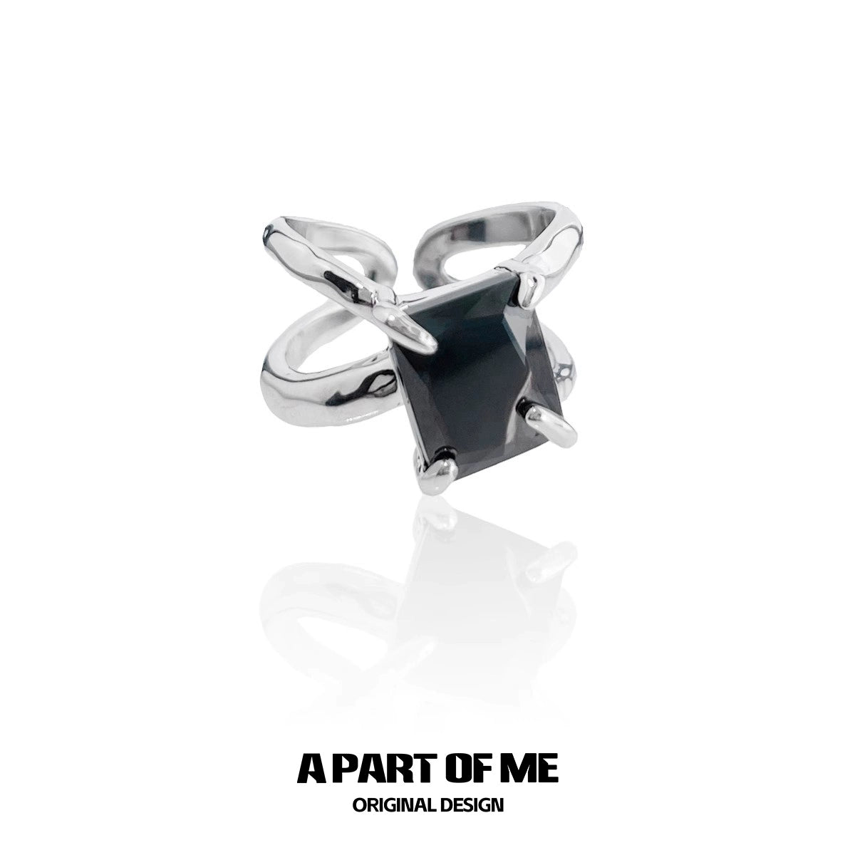 Savage claw hip-hop ring by A PART OF ME featuring a black stone and unique claw design