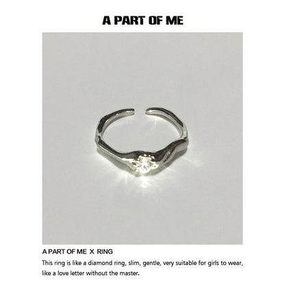 Silver A PART OF ME starry dream romantic ring with a delicate diamond design for a timeless look