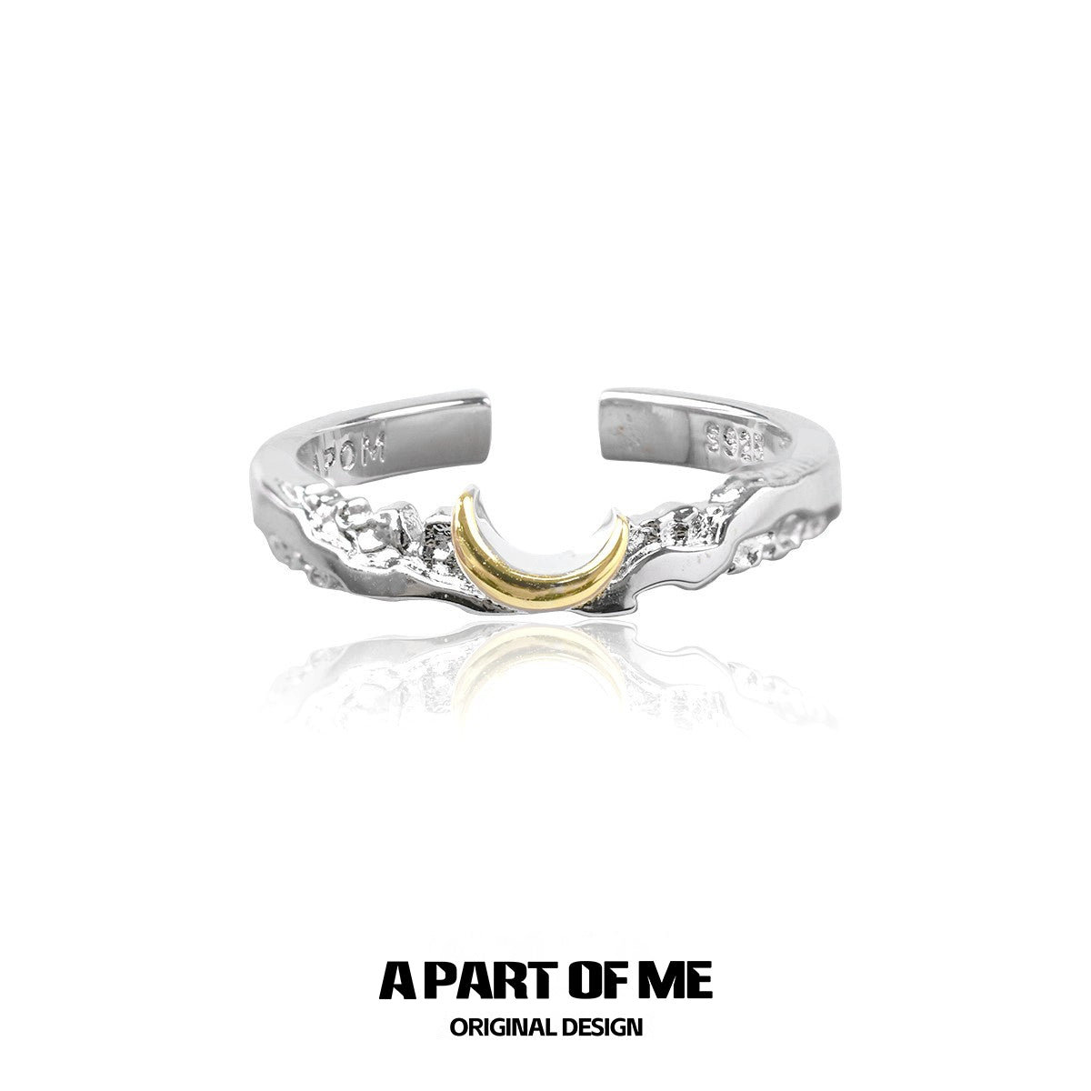 Stylish sun and moon couple rings featuring a unique design with gold and silver accents