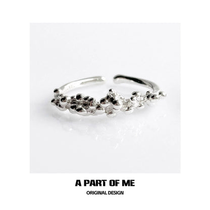 A PART OF ME surf texture couple rings in silver with a unique and stylish design