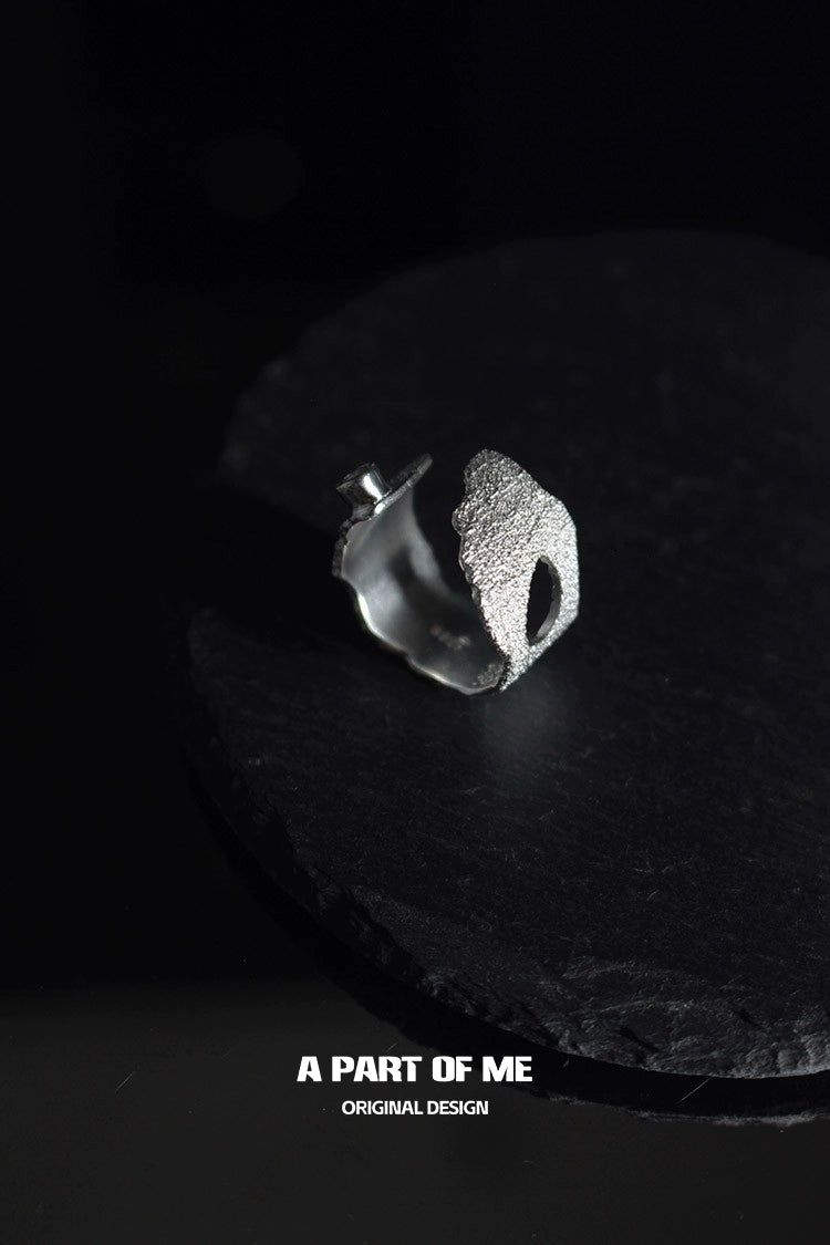 Textured silver travel ring by A PART OF ME for unique and stylish accessory lovers