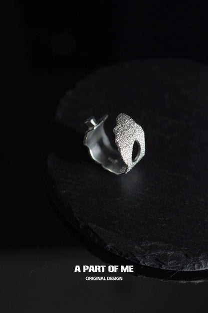 Textured silver travel ring by A PART OF ME for unique and stylish accessory lovers