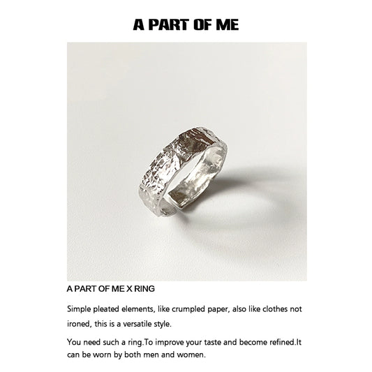 A PART OF ME tinfoil crinkle punk ring with a unique textured design for versatile styling
