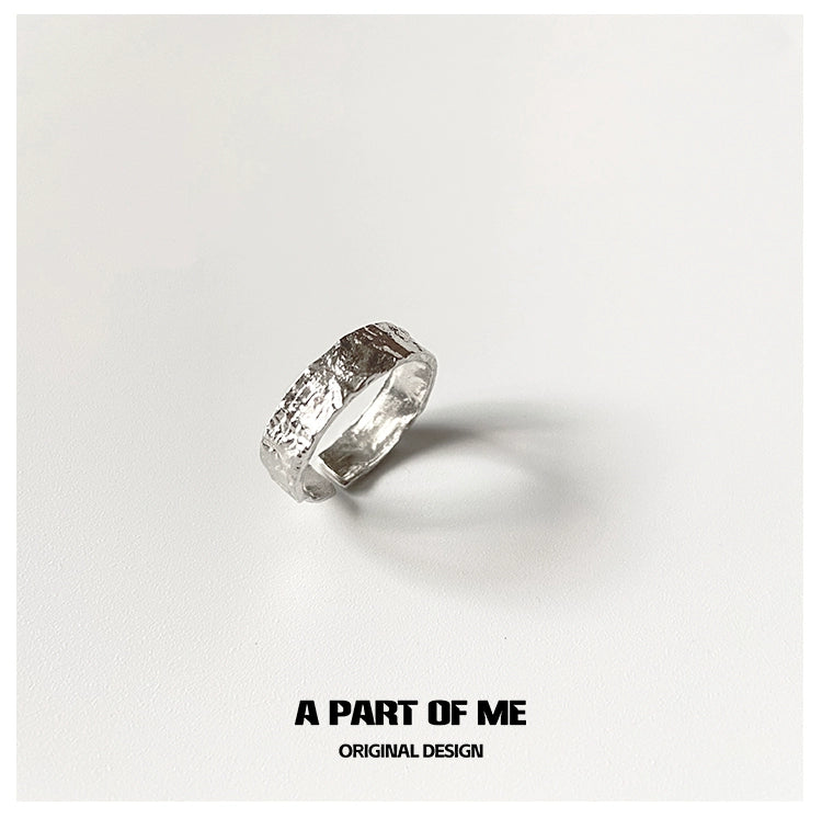 Tinfoil crinkle punk ring from A PART OF ME with a unique textured design