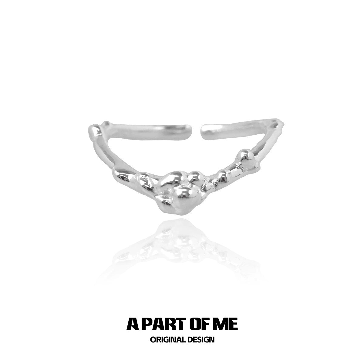 Unique silver textured ring by A PART OF ME featuring an artistic design for a stylish accessory