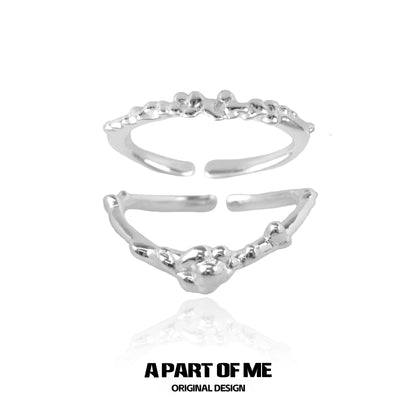 Unique silver textured ring with an organic design for stylish statement jewelry