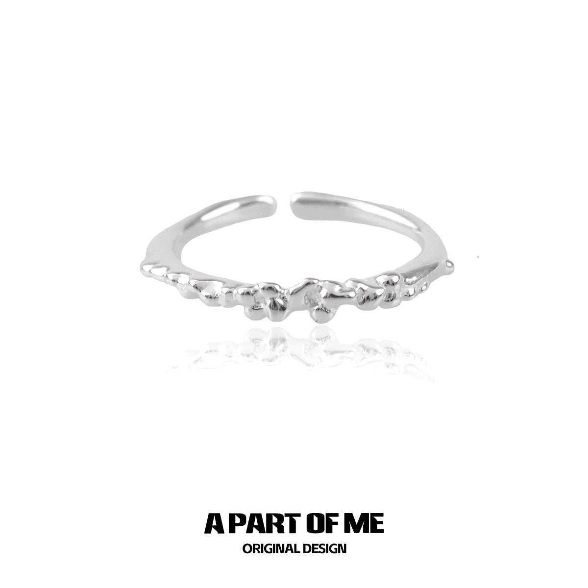 A unique silver textured ring featuring an elegant design for a stylish look
