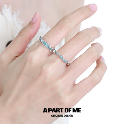 Elegant A PART OF ME white orchid love ring with a delicate floral design in silver