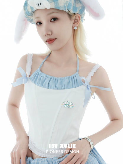 Cute angel cat and dog brooch from 1STXULIE, perfect accessory for stylish outfits