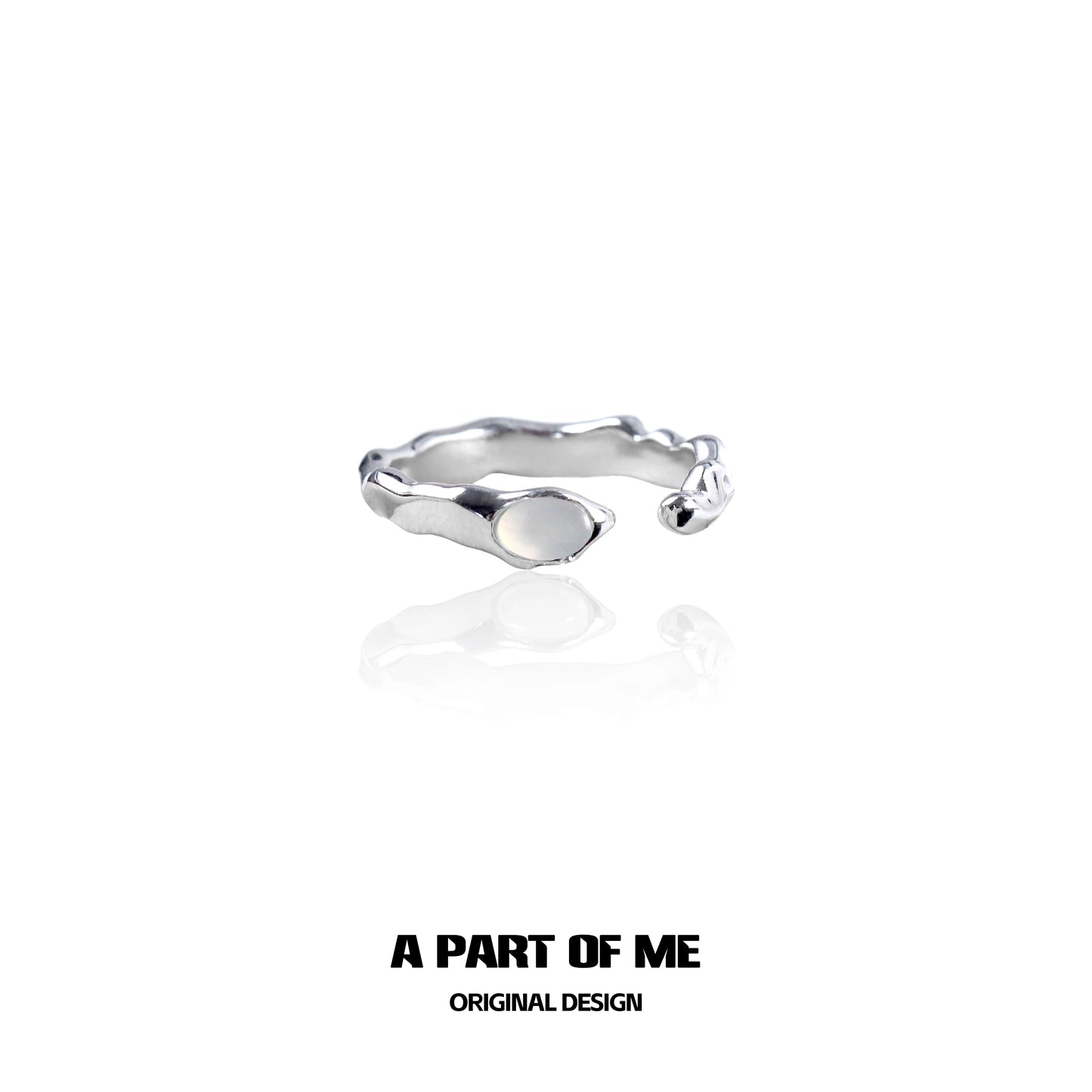 A PART OF ME Agate Silver Ring with Unique Twisted Design for Elegant Style