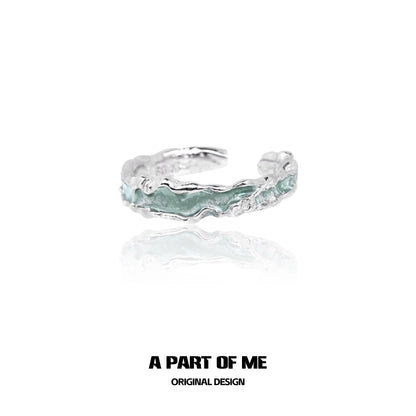 A Part of Me mint silver ring featuring a unique organic design with a glossy finish