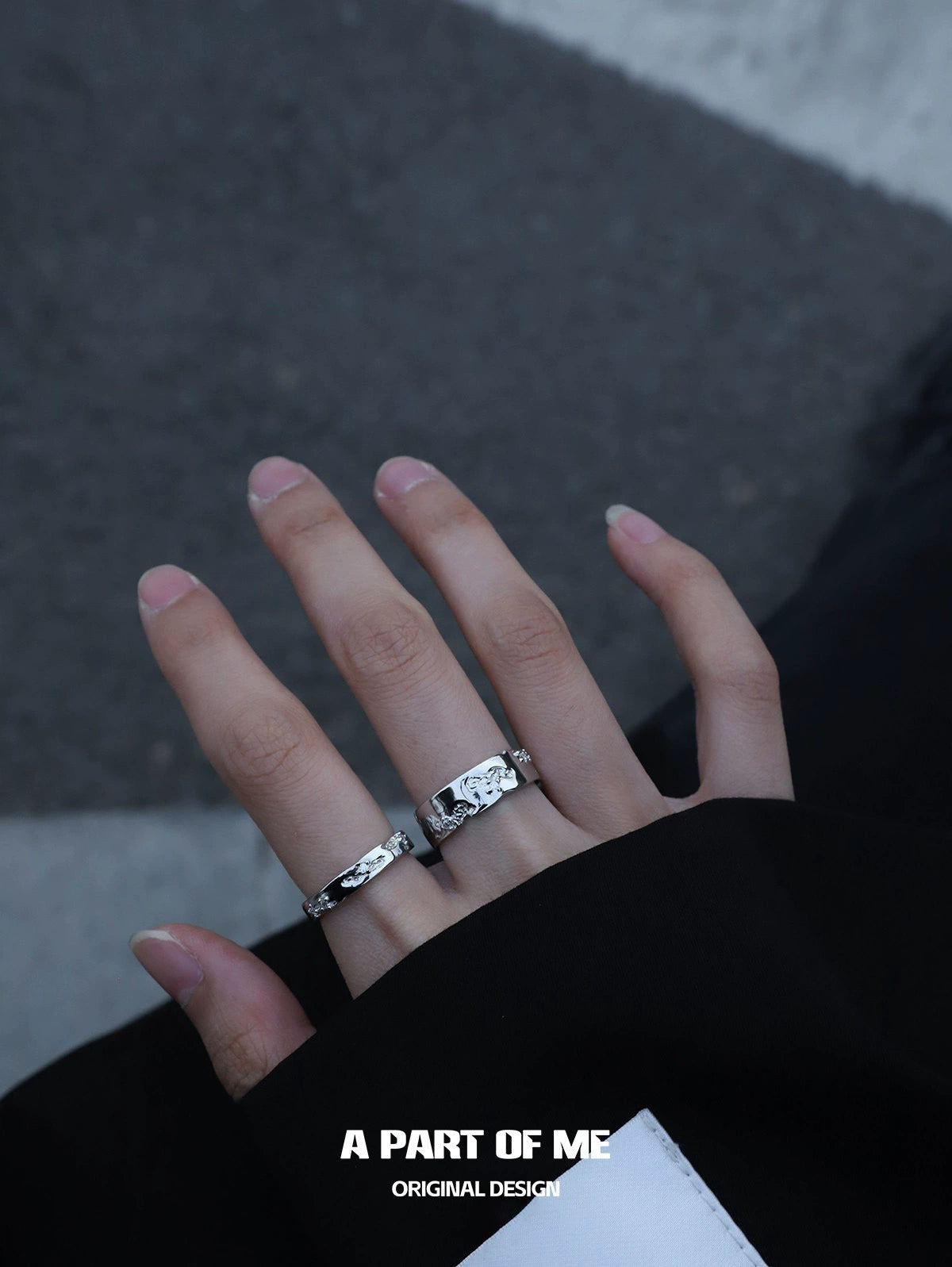 Broken galaxy couple rings in silver featuring unique celestial designs for couples