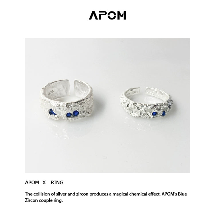 A PART OF ME Blue Gemstone Silver Ring featuring intricate design and blue zircon accents