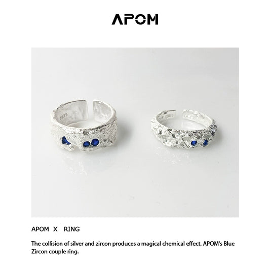 A PART OF ME Blue Gemstone Silver Ring featuring intricate design and blue zircon accents