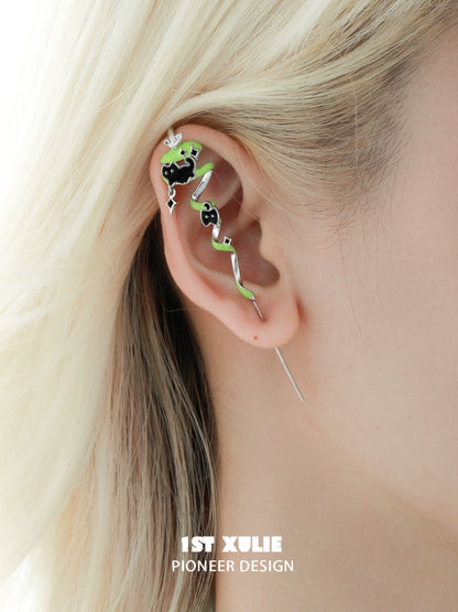 Colorful apple cat dog ear piercing jewelry featuring a unique design for stylish ear accessories