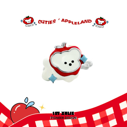Cute apple ear cuffs for pets featuring a playful bear design with vibrant colors
