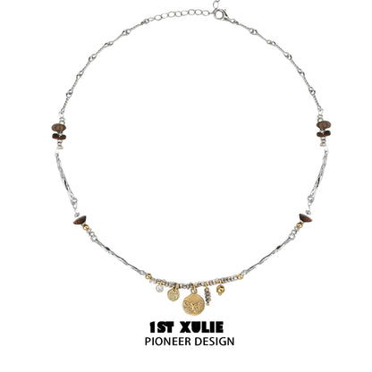 1STXULIE autumn butterfly pendant necklace with a delicate chain and charming gold accents