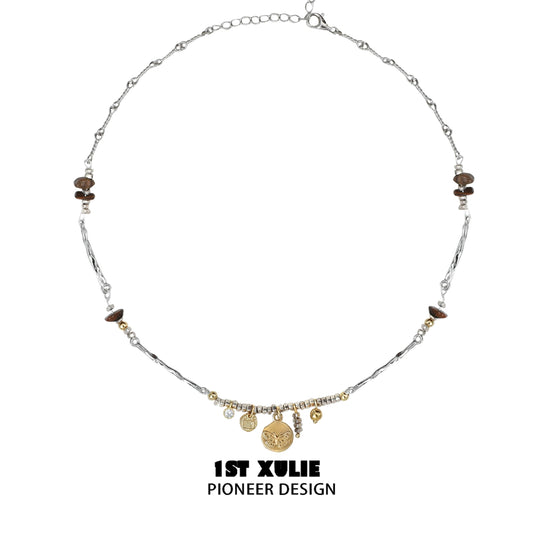 1STXULIE autumn butterfly pendant necklace with a delicate chain and charming gold accents