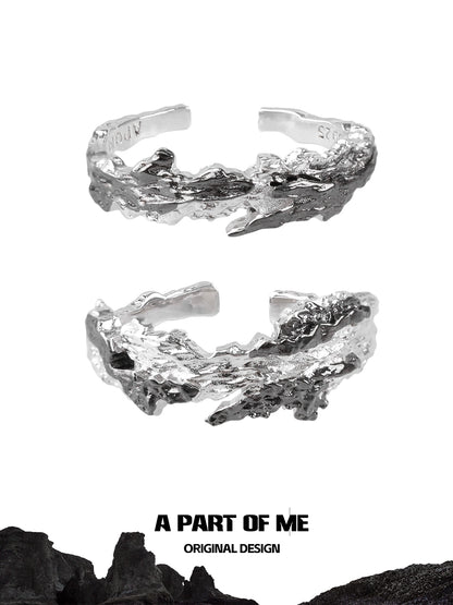 A PART OF ME Original Design Silver Ring with Black Contrast Ring Detail for Unique Style